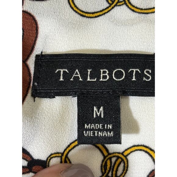 Talbots equestrian chain blouse w/bow, equestrian, elegant, classic, preppy - Picture 5 of 6